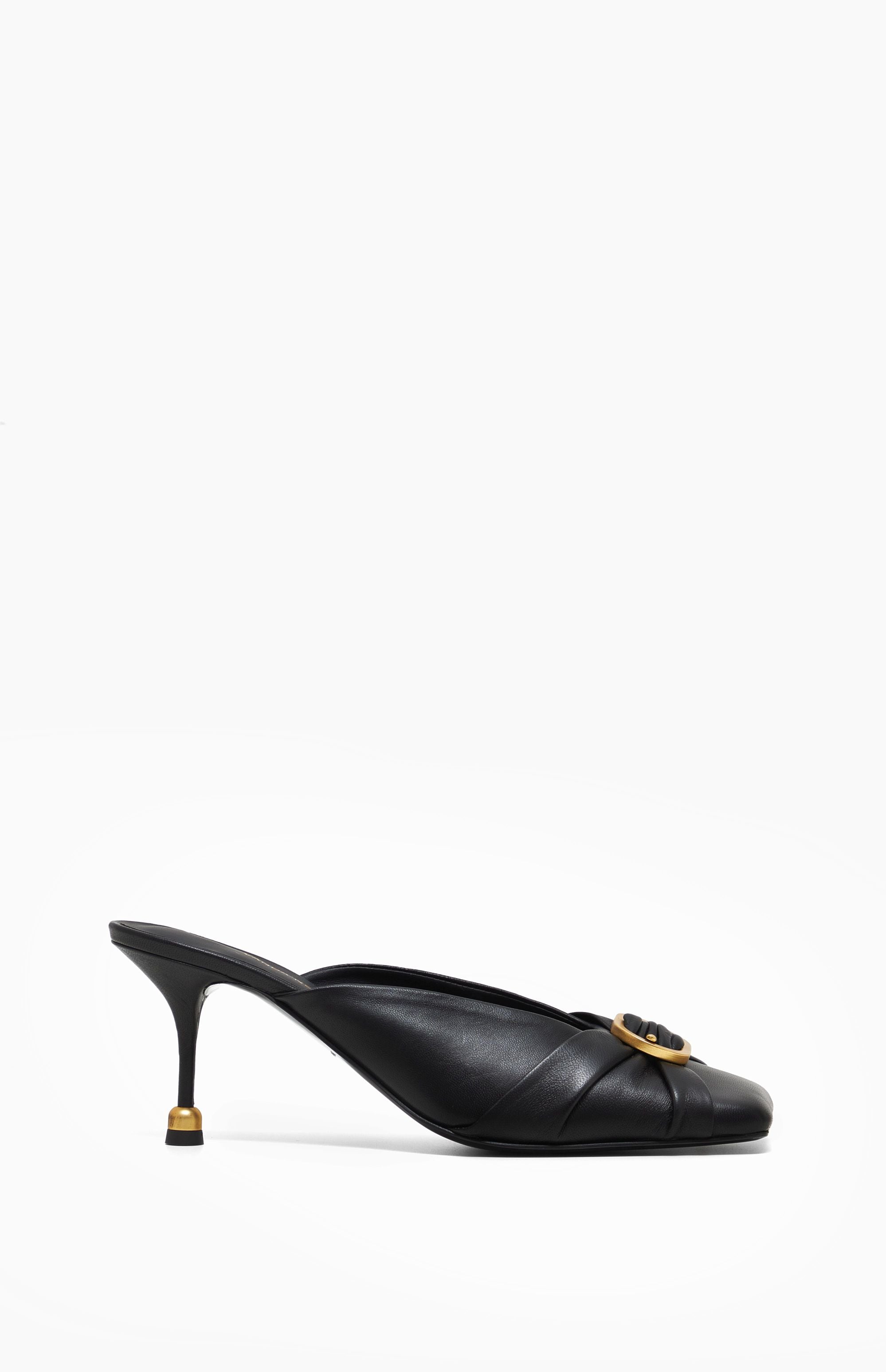 Klapki na obcasie AMANDA DEEP BLACK 36 - Vanda Novak