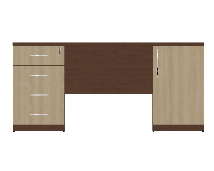 HEBE BP27/8 Biurko szafkowe lewe 158,5x80x74h (Kolor korpusu: Dąb Ciemny)