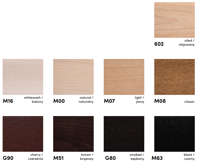 Taboret drewniany bukowy olejowany Paged ( C-4076 ) (Kolor: M08 - classic)