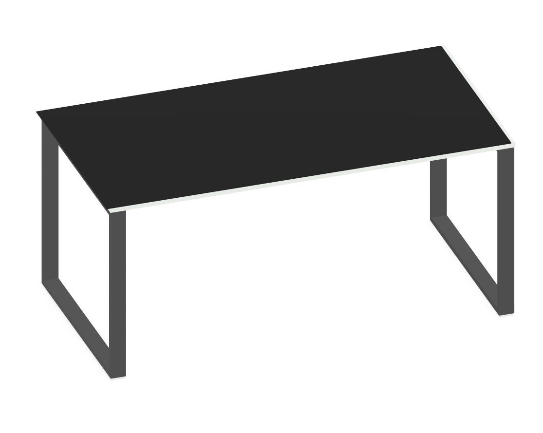 NOTER PZ18 Biurko pojedyncze na nogach o profilu zamkniętym 178,5x80x74h (Rodzaj blatu: płyta laminowana Szary platynowy)