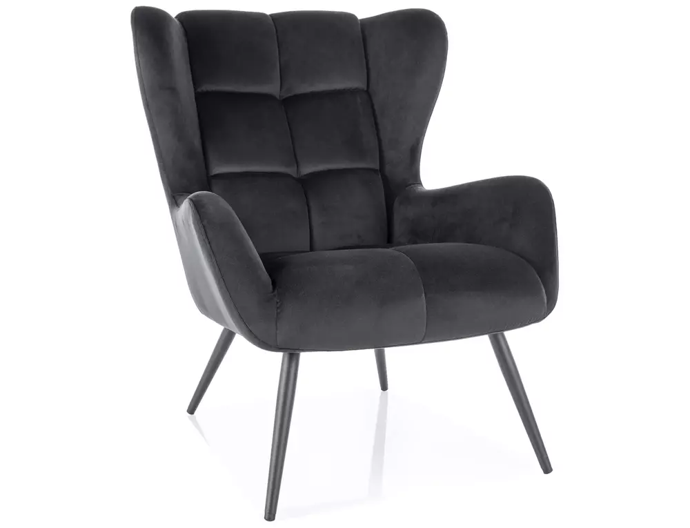 Louis Velvet fotel, 4 kolory (Kolor tapicerki: Bluvel 19 - czarny)