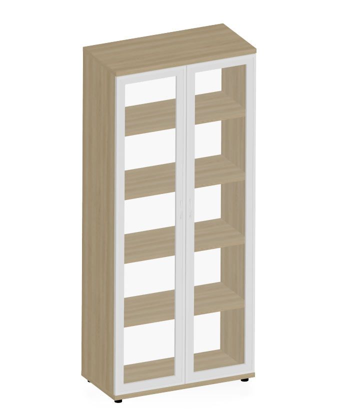 HEBE TS511 regał przeszklony 80,2x40x184,1h (Kolor korpusu: Szary)