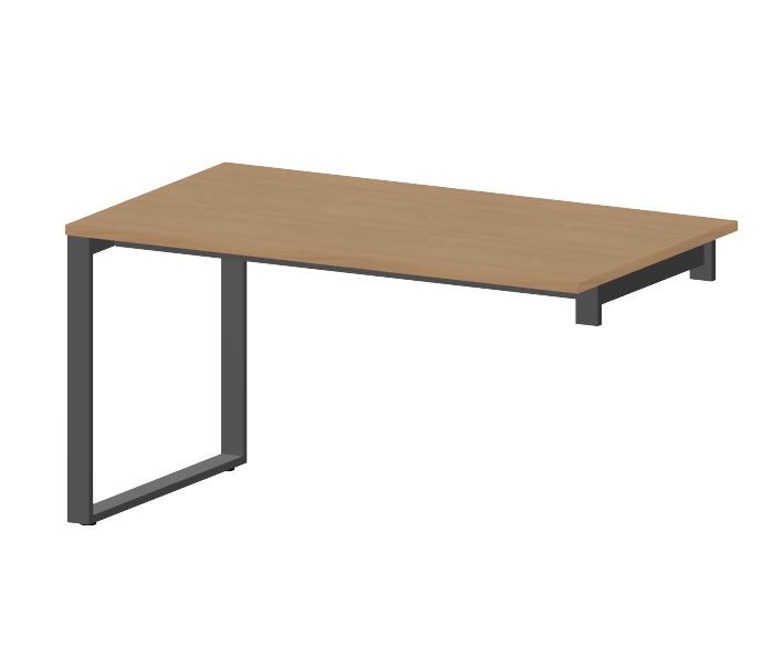 NOTER PZ87 Biurko pojedyncze prawe na nogach o profilu zamknietym 138,5x70x74h (Kolor blatu: Szary)