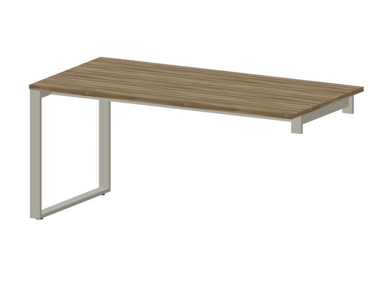 NOTER PZ58 Biurko pojedyncze prawe na nogach o profilu zamknietym 158,5x80x74h (Rodzaj blatu: płyta laminowana Szary platynowy)
