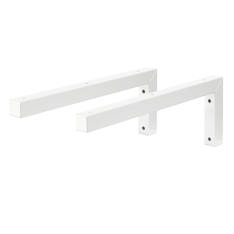 ML-Design Set of 2 Wall Bracket Angle L-shape for Washbasin, 400x150 mm, White, Steel, Design Washbasin Bracket, Wall Bracket for Washbasin Top