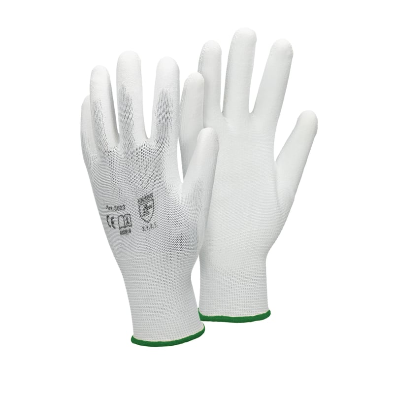 ECD Germany 1 Para Rekawic Roboczych Z Powloka PU - Rozmiar 11-XXL - Biale - Rekawice Dla Mechaników Rekawice Montazowe Rekawice Ochronne Rekawice
