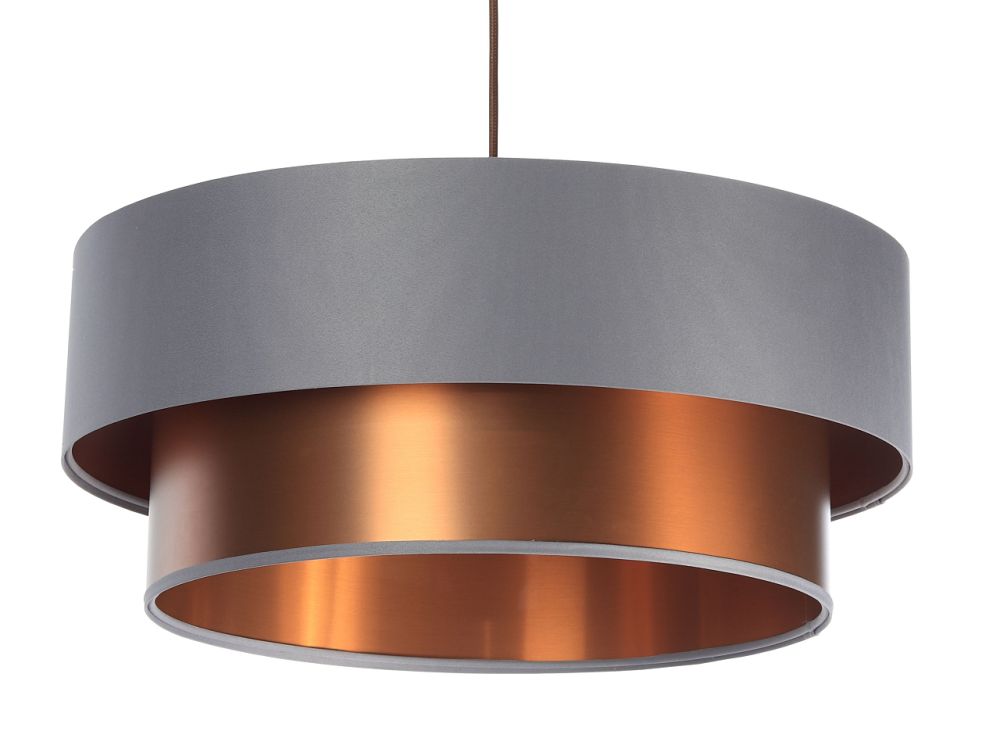 Lampa wisząca DOUBLE GRAY 50 szara/miedziana