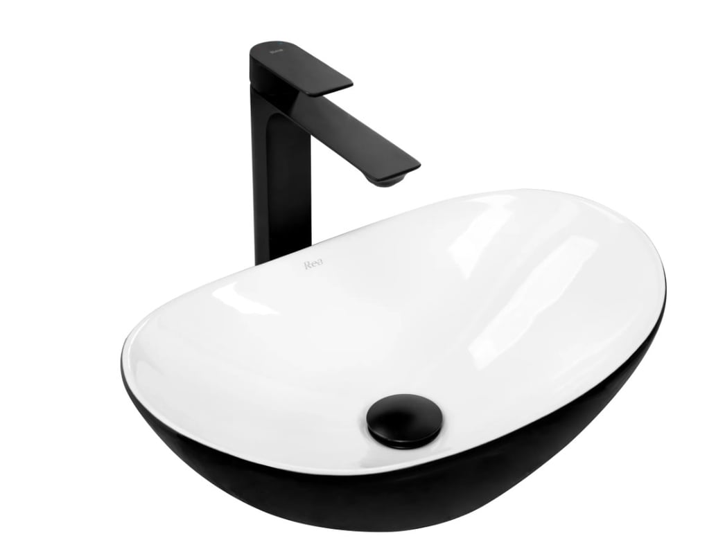 Umywalka Nablatowa REA Royal Mini Black White