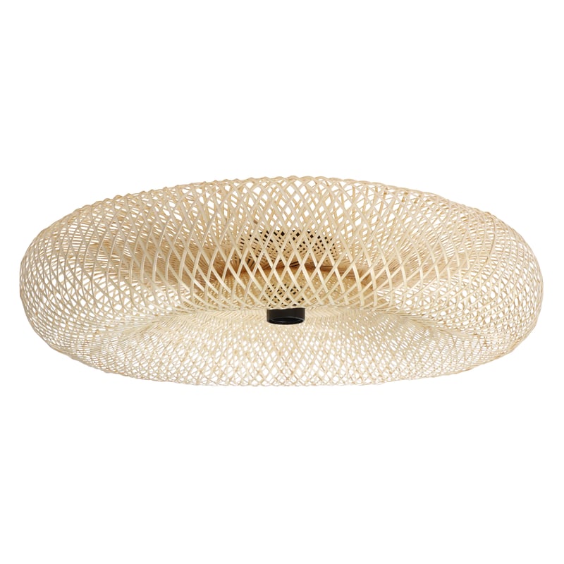 Lampa sufitowa plafon Sibu czarna bambus 60 cm E27 Inspire