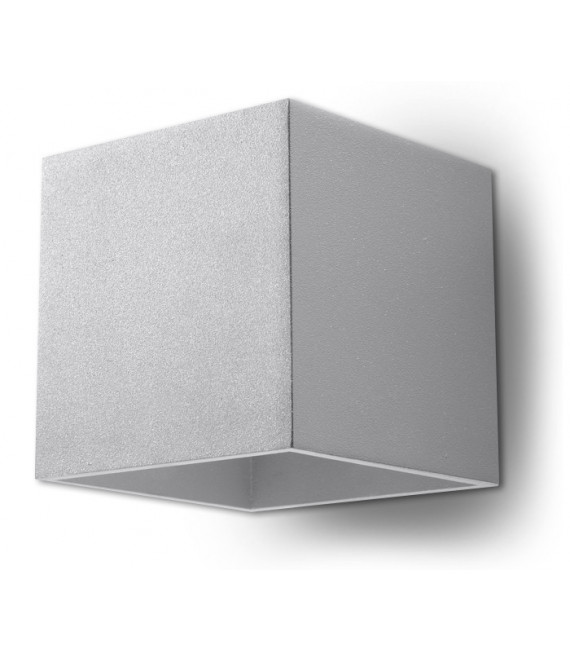 Kinkiet QUAD 1 szary, nowoczesny - 10x12x10cm Sollux