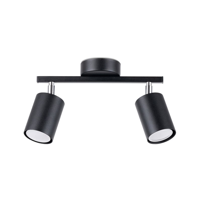 Plafon LEMMI 2 czarny, minimalistyczny - 26x8x20cm Sollux