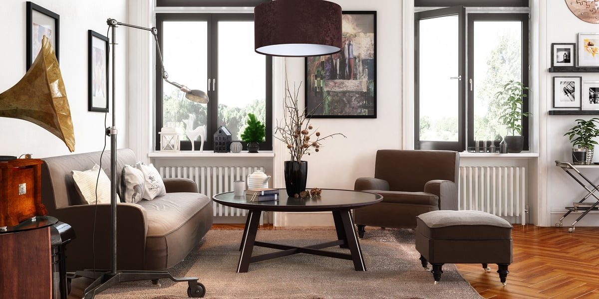 Lampa wisząca HOME 60 brązowa/biała