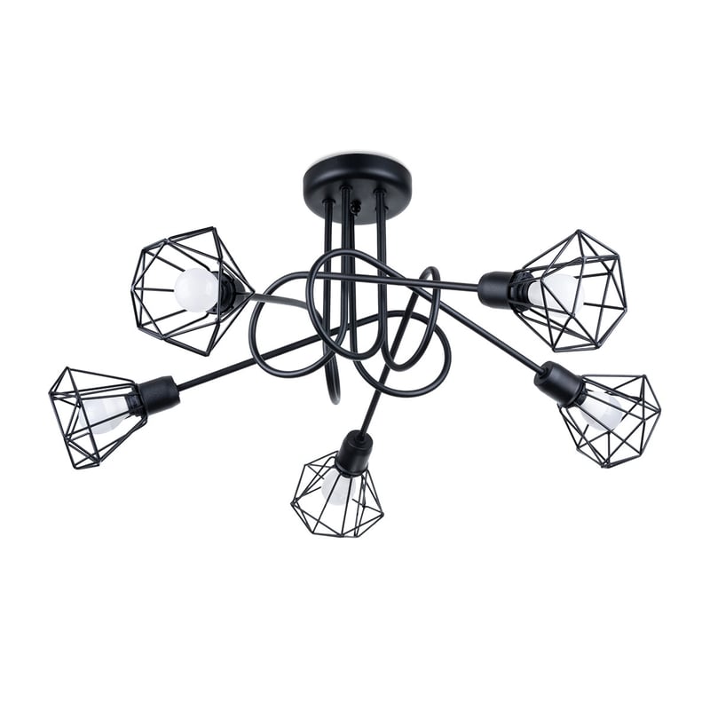 Plafon ARTEMIS 5S czarny, nowoczesny - 58x58x28.5cm Sollux