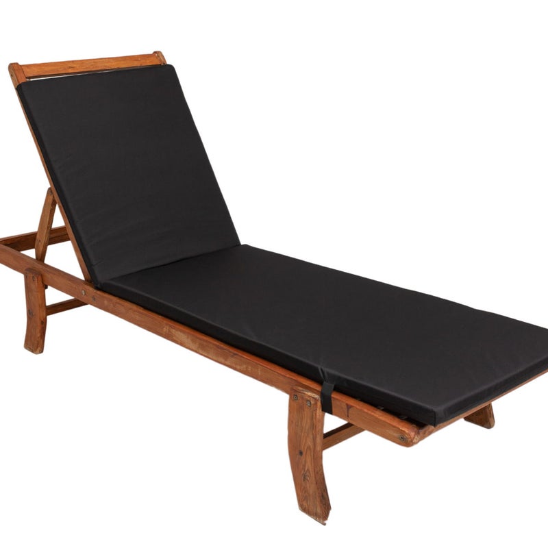 Poduszka na leżak 190x60cm Czarna gruba poduszka na lezak patio poduszka na leżak drewniany