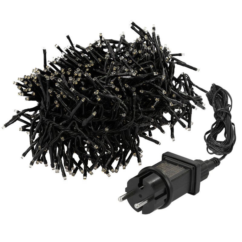 ECD Germany LED Tufted lancucha swiatla 4.2m 576 LED cieply bialy, zasilany pradem, IP44 wodoodporny, wewnatrz / na zewnatrz, swiatla swiateczne