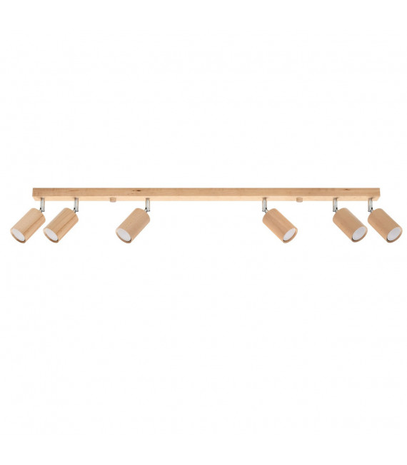 Plafon BERG 6 z naturalnego drewna, skandynawski - 120x5x20cm Sollux