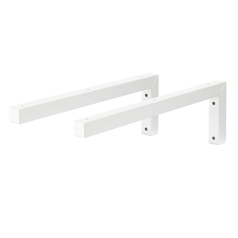 ML-Design Zestaw 2 uchwytów ściennych kątowych w kształcie litery L do umywalki, 450x150 mm, biały, stalowy, Design Uchwyt umywalkowy