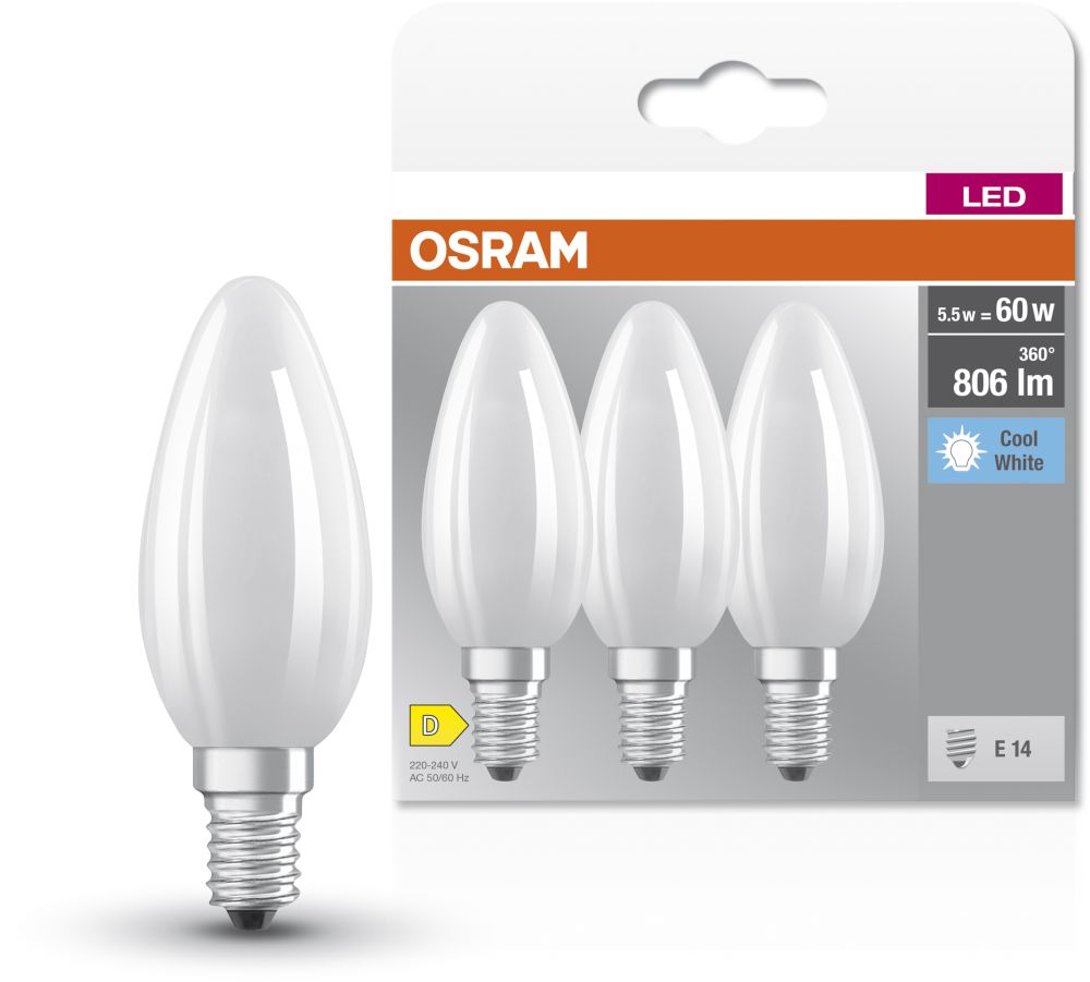 Osram LED Lamps żarówki LED Multipack 3x5,5 W 4000 K E14