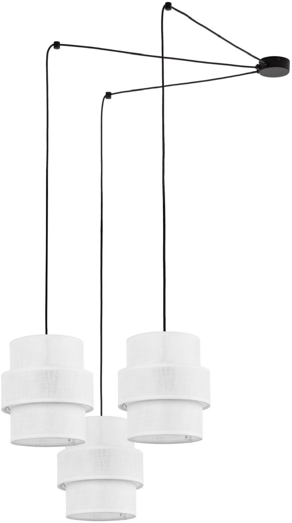 TK Lighting Calisto lampa wisząca 3x15W biały/czarny 5975