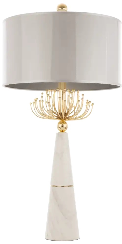 CosmoLight Cartagena lampa stołowa 2x40W biały/złoty T02004AU