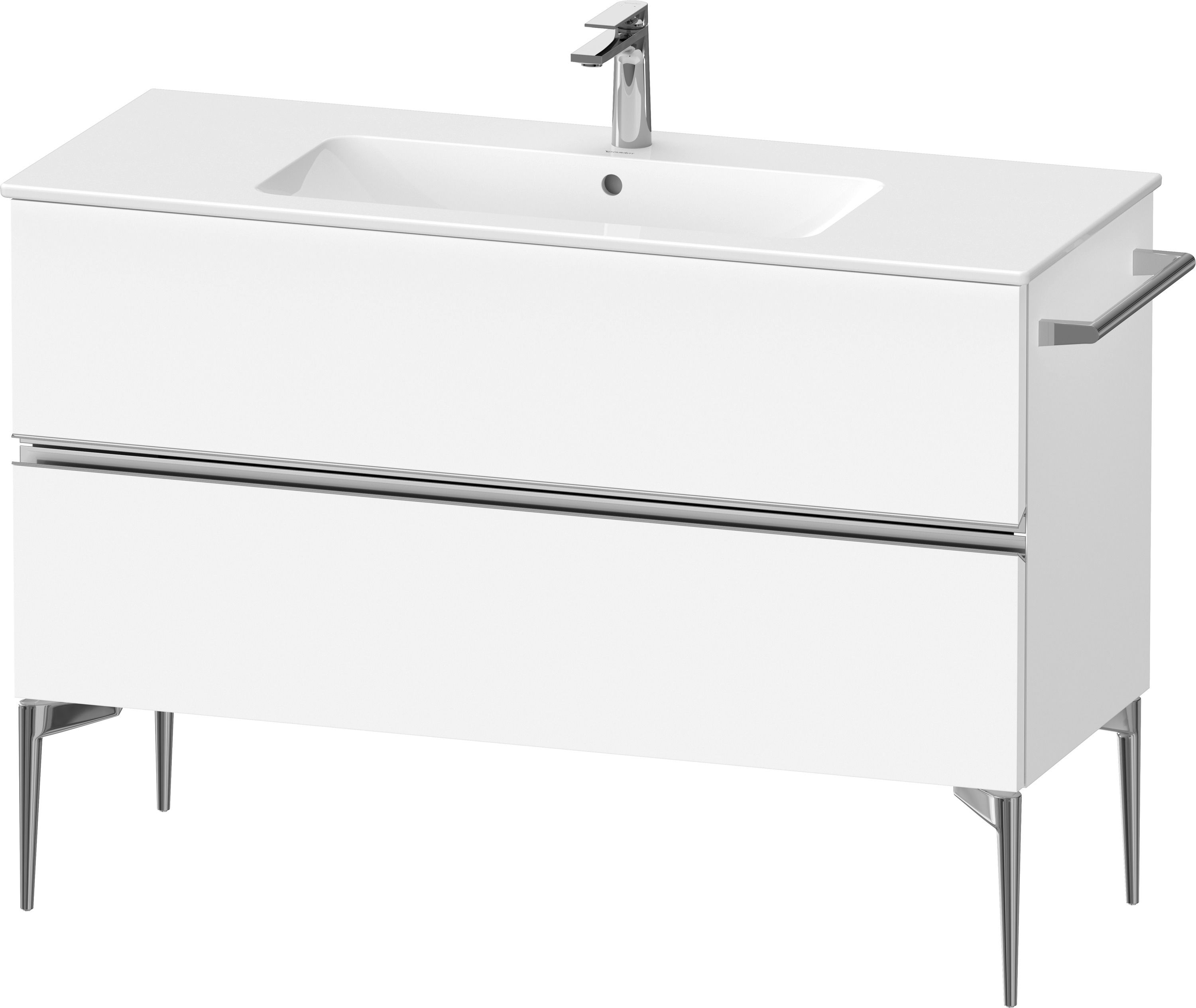 Duravit Sivida szafka 121x47,7x59,1 cm podumywalkowa wisząca biała-chrom SV4646010180000