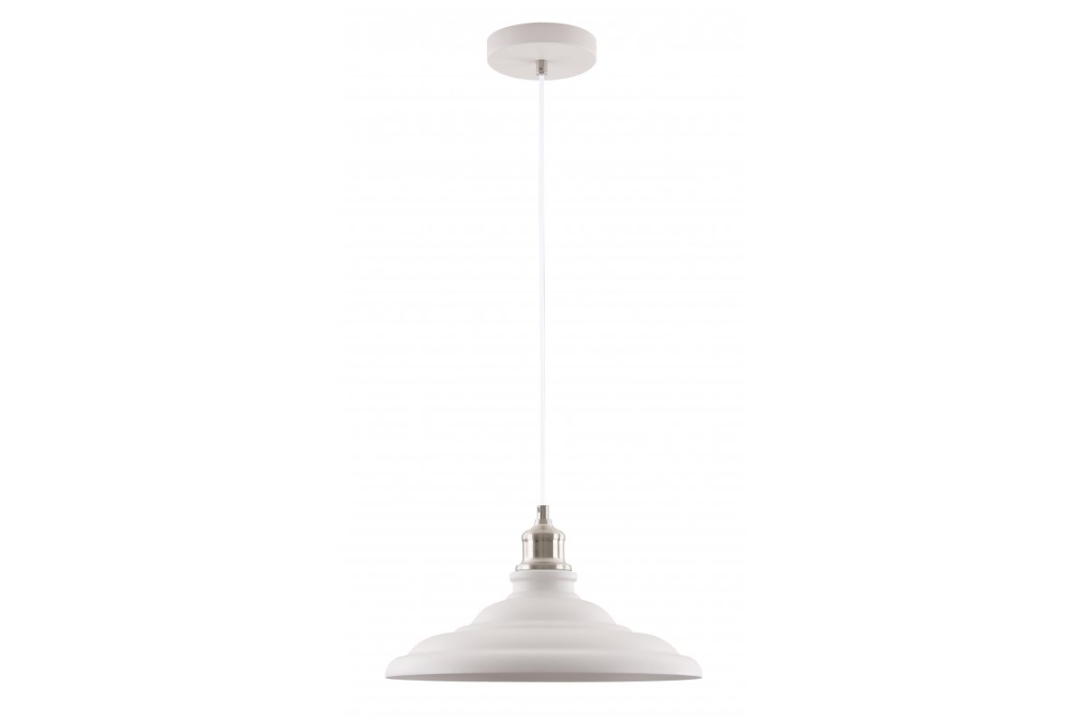 GTV Loret lampa wisząca 1x40 W biała OS-LOR-L-E27-00-DEC