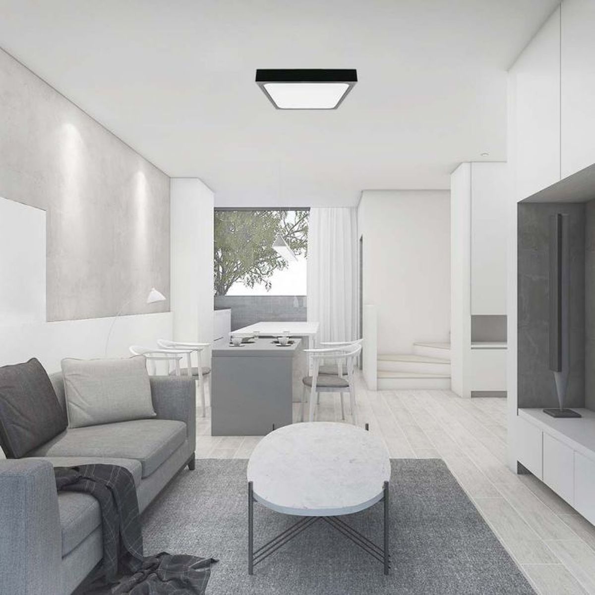 V-TAC plafon 1x18W LED biały/czarny 7644