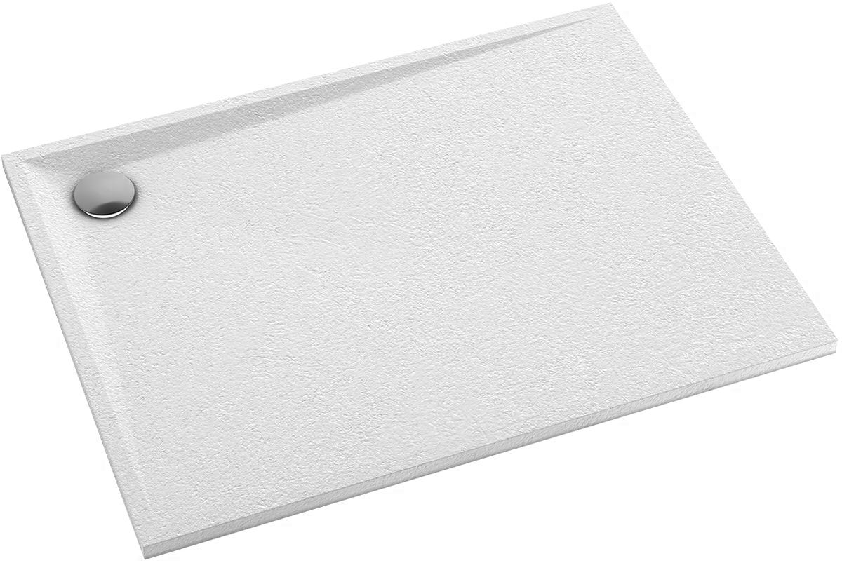 Omnires Stone brodzik 120x80 cm prostokątny kompozyt biały mat STONE80/120BM