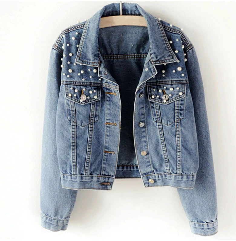 Kurtka jeansowa z koralikami S-5XL 017