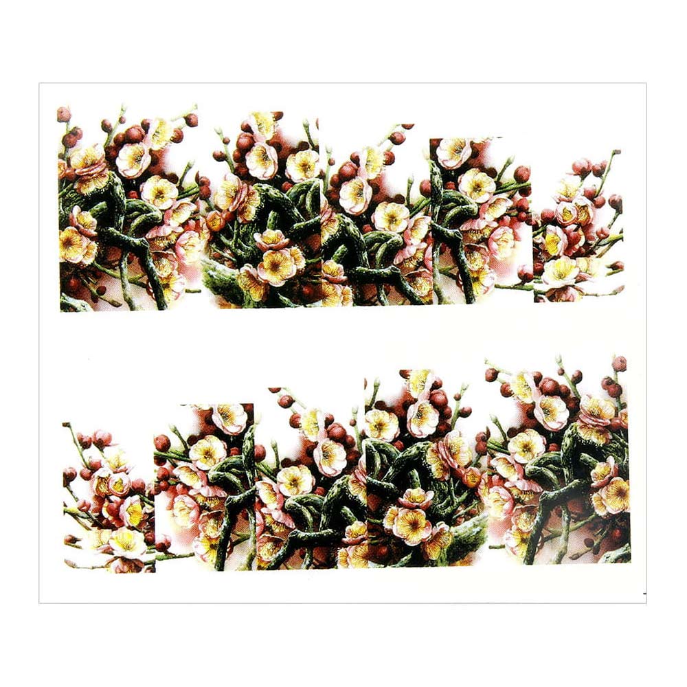 Naklejki wodne do paznokci arkusz 6,5 x 5,5cm na 10 palców a Nr 080