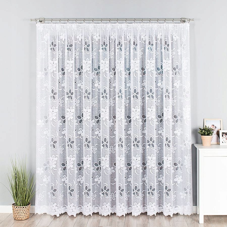 Firanka żakardowa w kwiaty wys.250x210 BT049885 - idealna do salonu