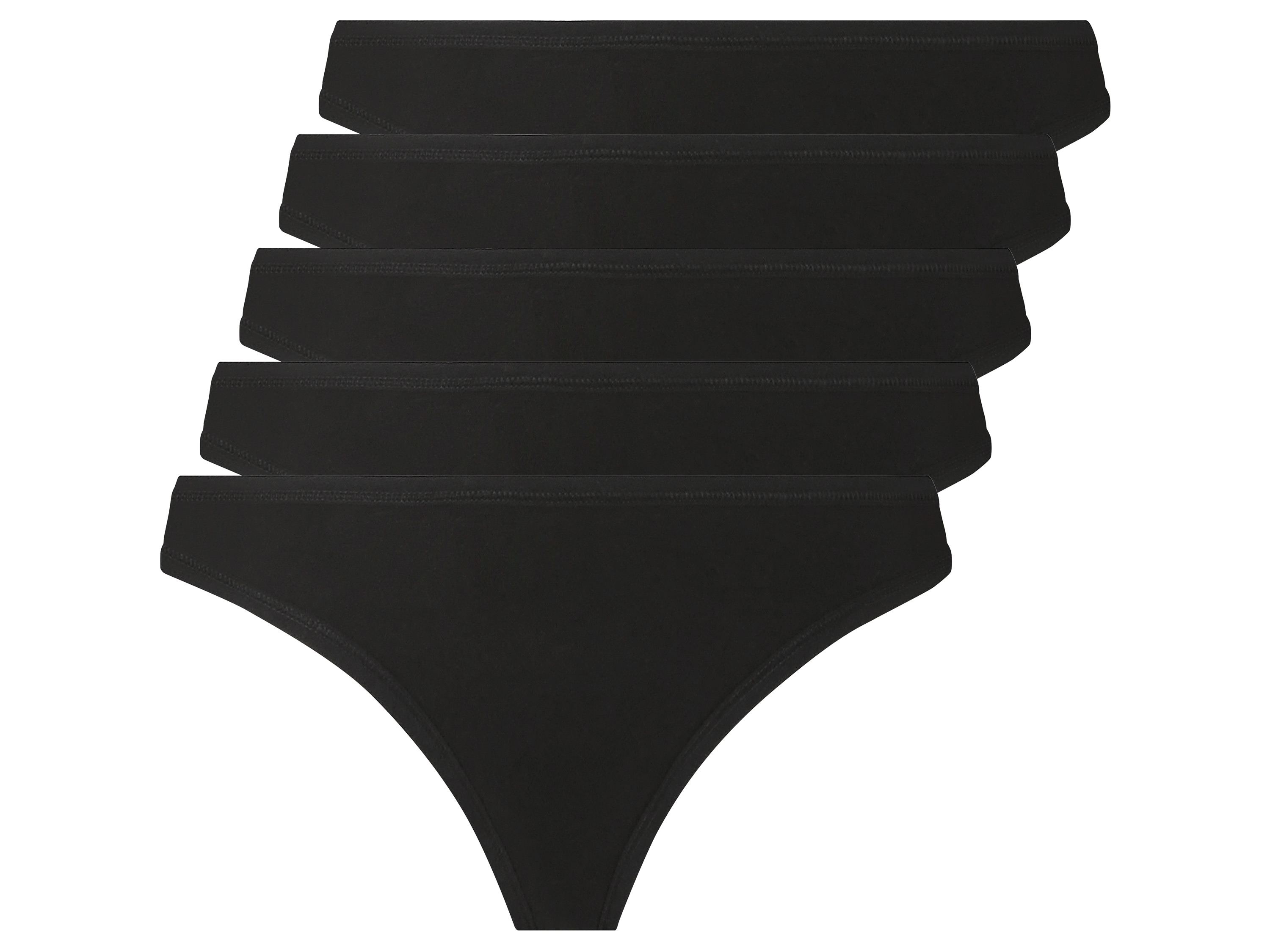 esmara Stringi damskie, 5 sztuk, wysoka zawartość bawełny XS 32/34, Czarny