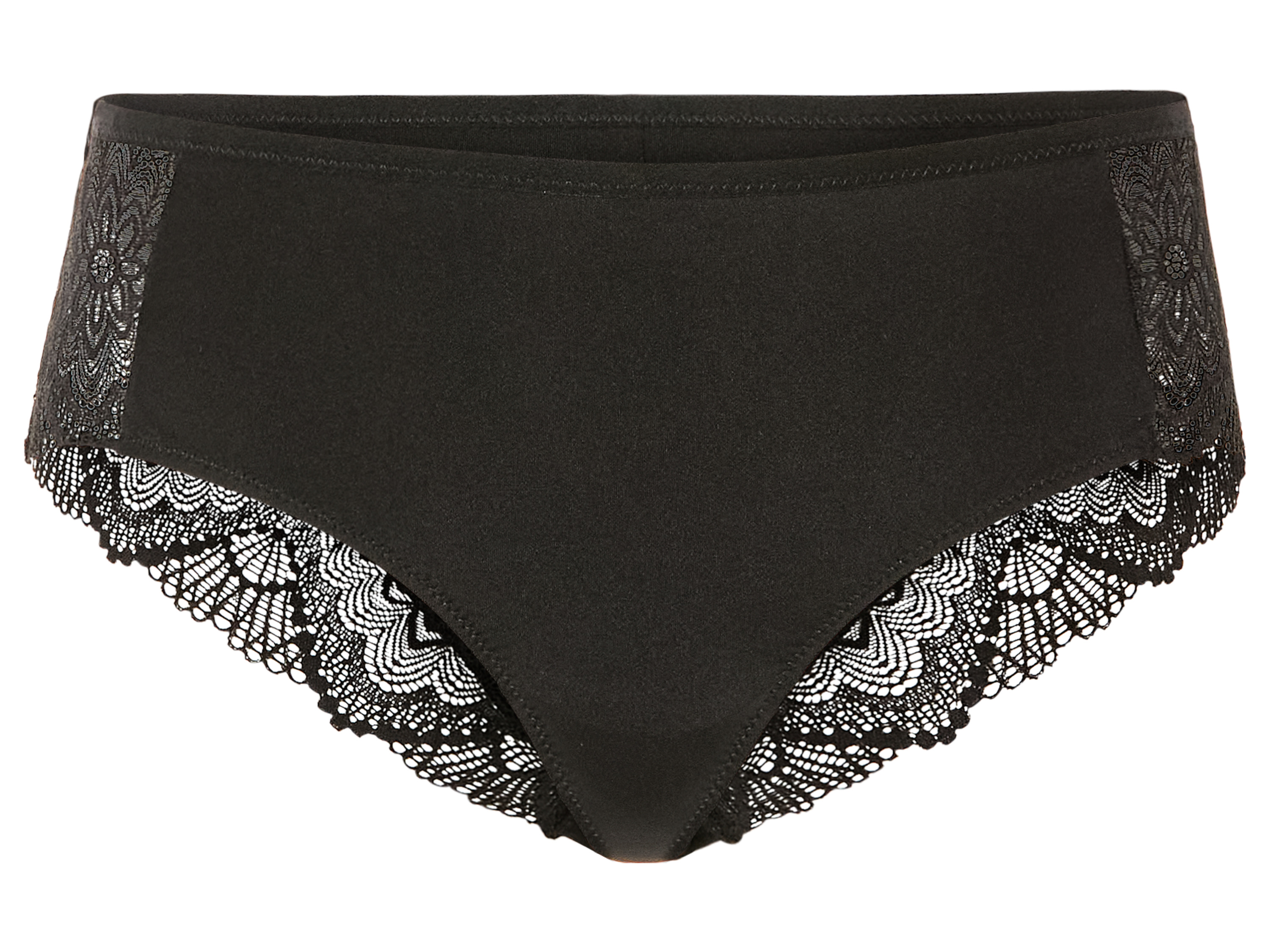esmara Majtki hipstery damskie z elegancką koronką, 2 pary Czarny, S 36-38