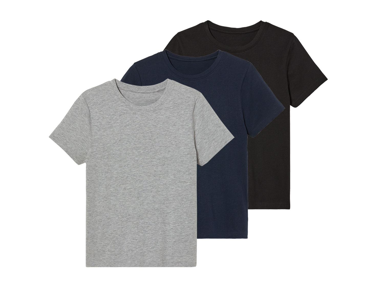 pepperts! T-shirty dziecięce, 3 sztuki 134/140, Czarny/szary/navy