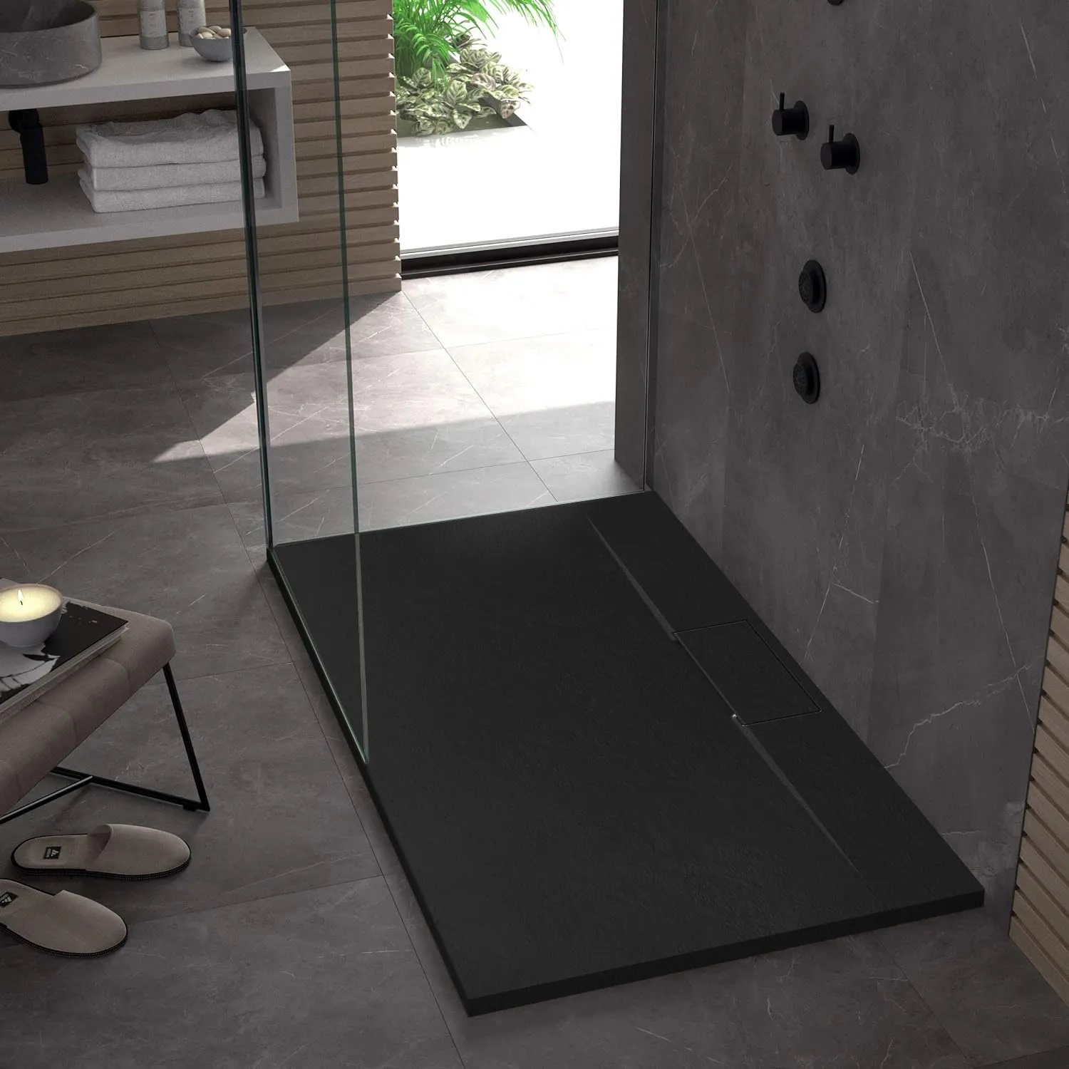 Darmowa Dostawa - Brodzik prostokątny 120x80 cm czarny Rea Bazalt REAK3324