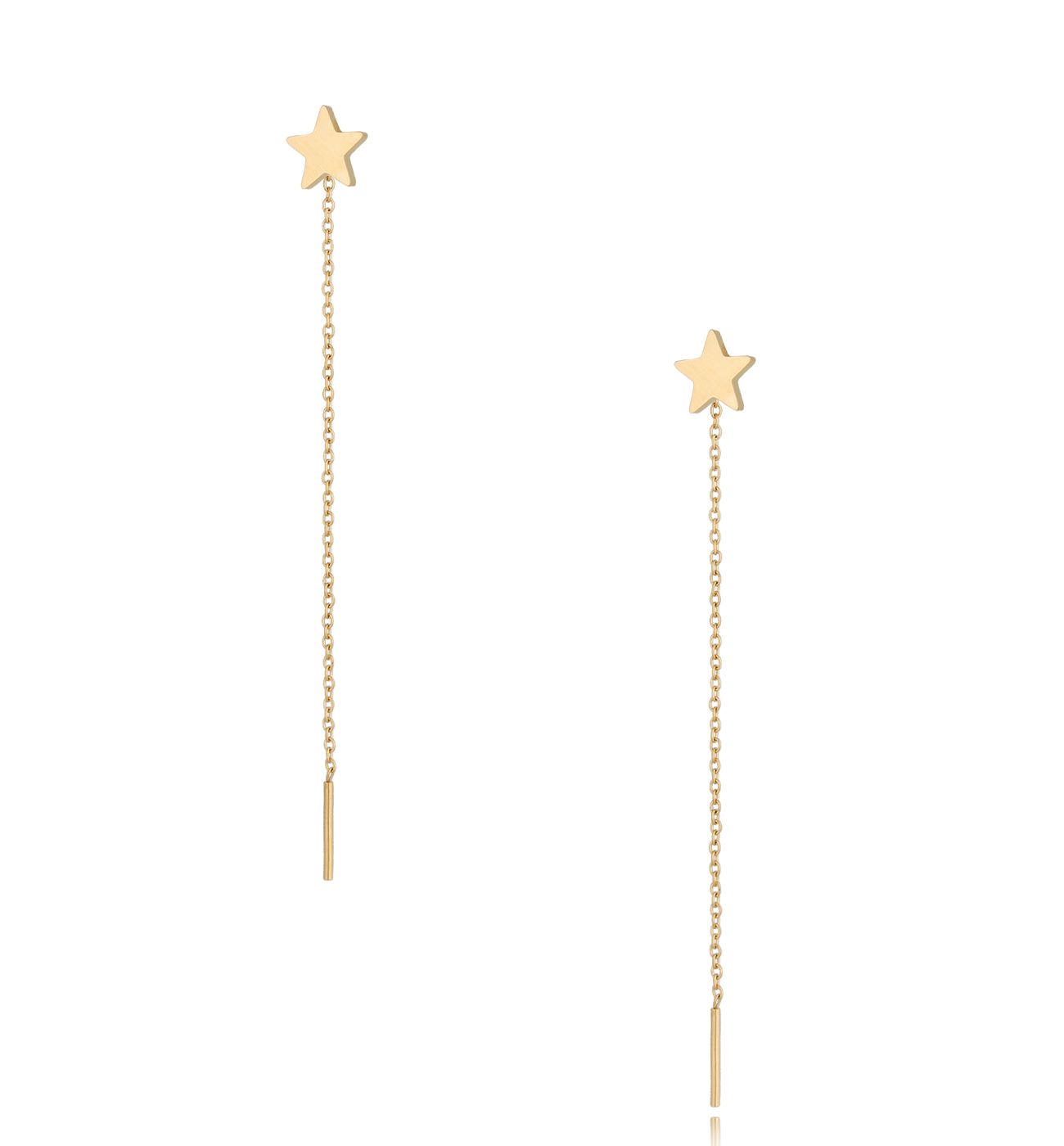 Kolczyki złote wiszące Long Star KSA0303