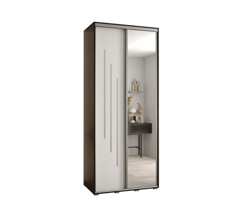 Szafa przesuwna Abiks DAVOS 9 wysoka szer.120cm gł.60cm czarny/biały/srebrny 1szt.