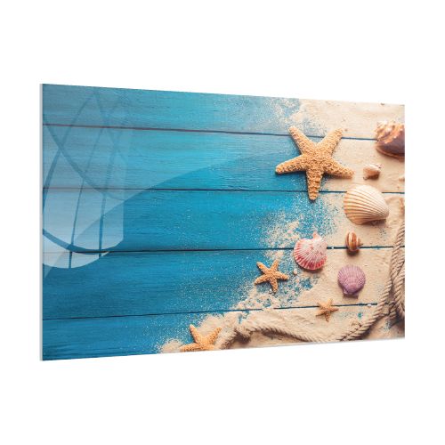Tablica szklana z grafiką 60x40 cm ALLboards drewno muszelki 1 szt.