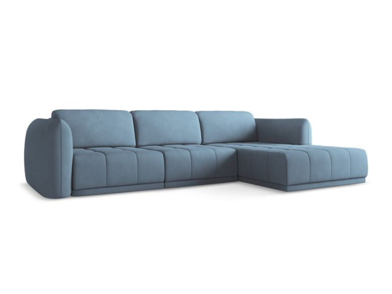 Narożnik prawostronny Makamii Hoku z tkaniny szenilowej 290x170 cm jeans 1 szt.