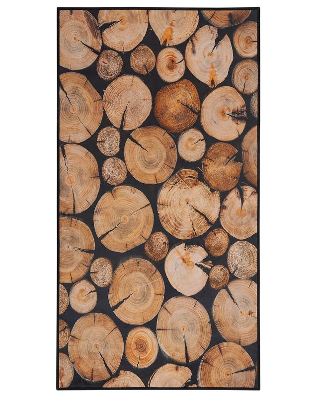 Dywan 80 x 150 cm motyw drewna Kardere 1 szt.