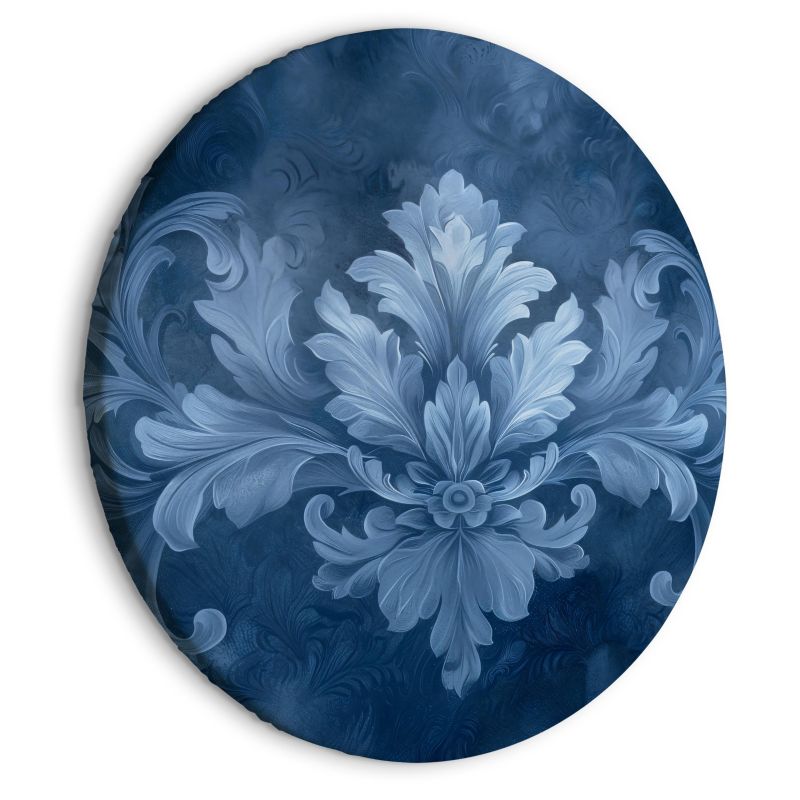 Obraz owalny Artgeist Błękitny ornament 60 x 60 cm płótno włoskie 1 szt