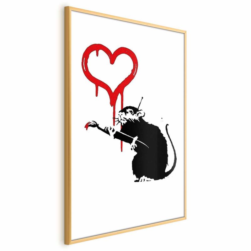Plakat Artgeist Love Rat 29,7x42 cm z ramą złotą 1 szt