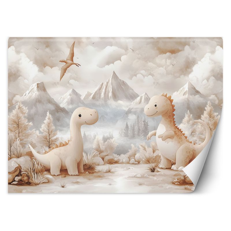 Fototapeta Feeby Urocze małe Dinozaury Krajobraz Beżowy 400x280 1 szt
