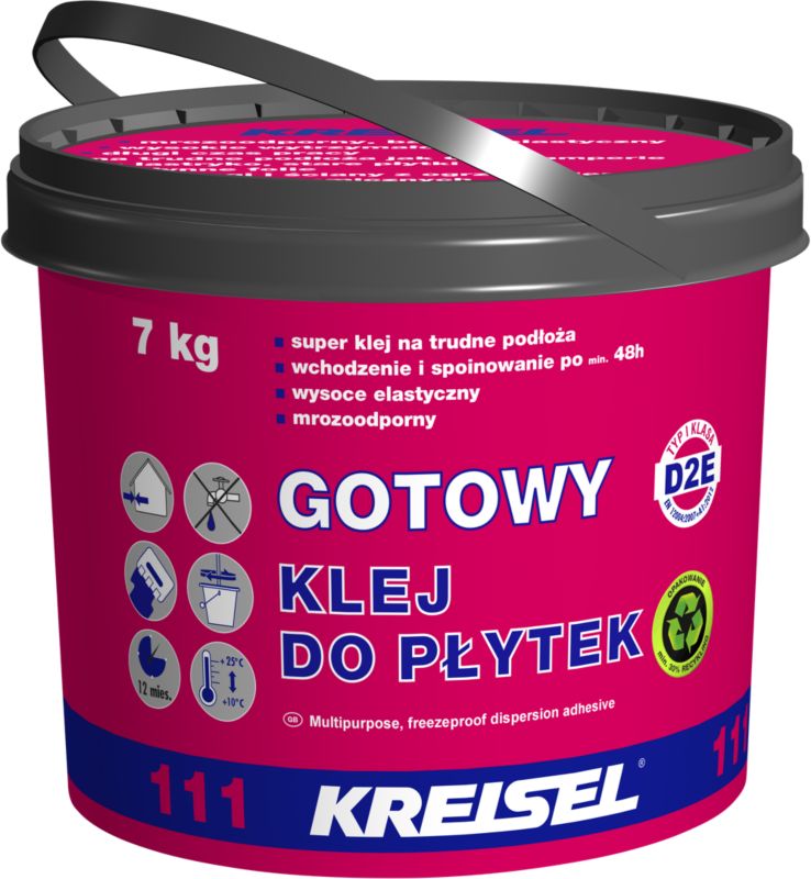 Klej dyspersyjny Kreisel 111 gotowy 7 kg biały