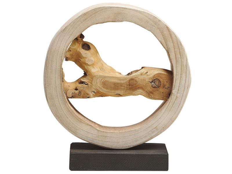Figurka dekoracyjna Ocampo Drewno jodłowe Boho Skandynawski Jasne drewno 1 szt.