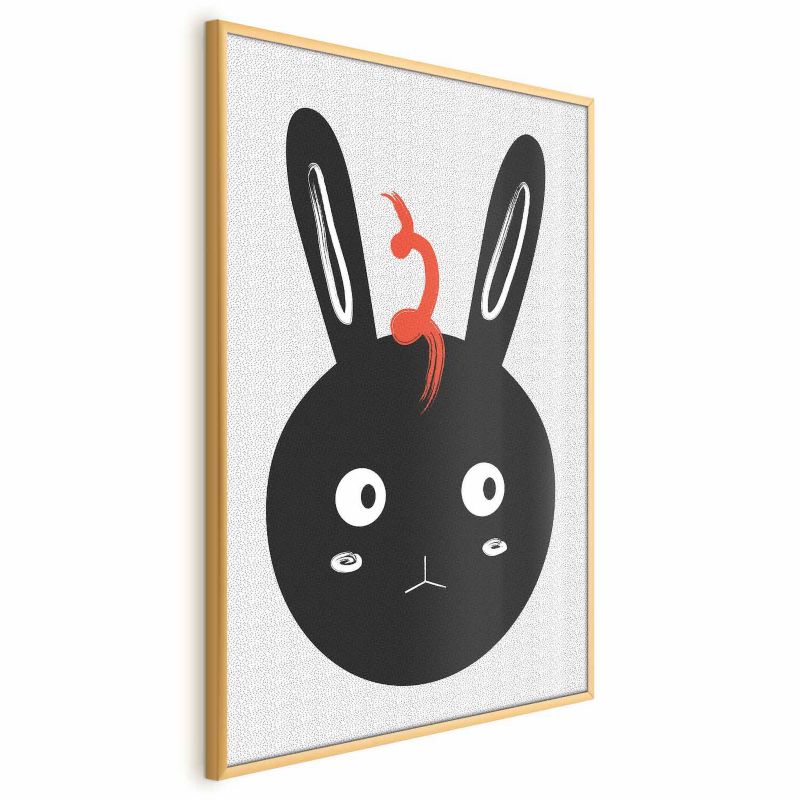 Plakat Artgeist Królik widzi wszystko 21x30 cm z ramą złotą 1 szt