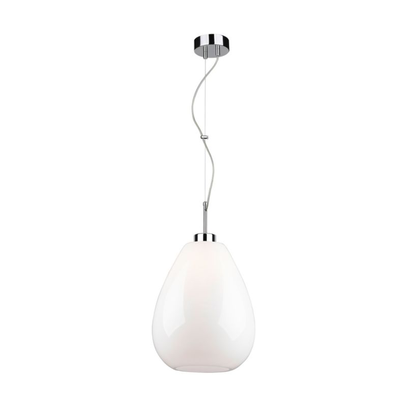 Lampa Wisząca SPOT Light 1xE27 Max.60W Klasyczne Połączenie Chromu i Białego Szkła, 1szt.