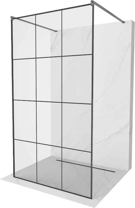 Ścianka prysznicowa Mexen Kioto czarny wzór 110 x 200 cm 800-110-002-66-77 1 szt.