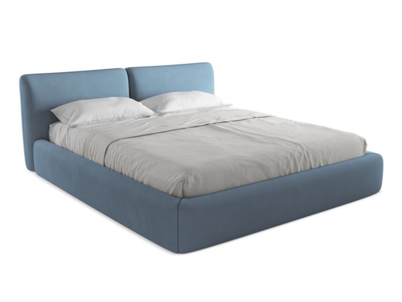 Łóżko Makamii Hoku z tkaniny szenilowej 180x200 jeans 1 szt.