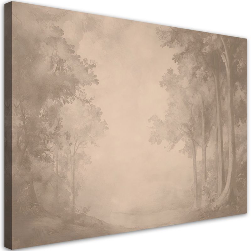 Obraz do salonu sypialni Feeby Droga Pejzaż Las Beżowy 60x40 cm 1szt